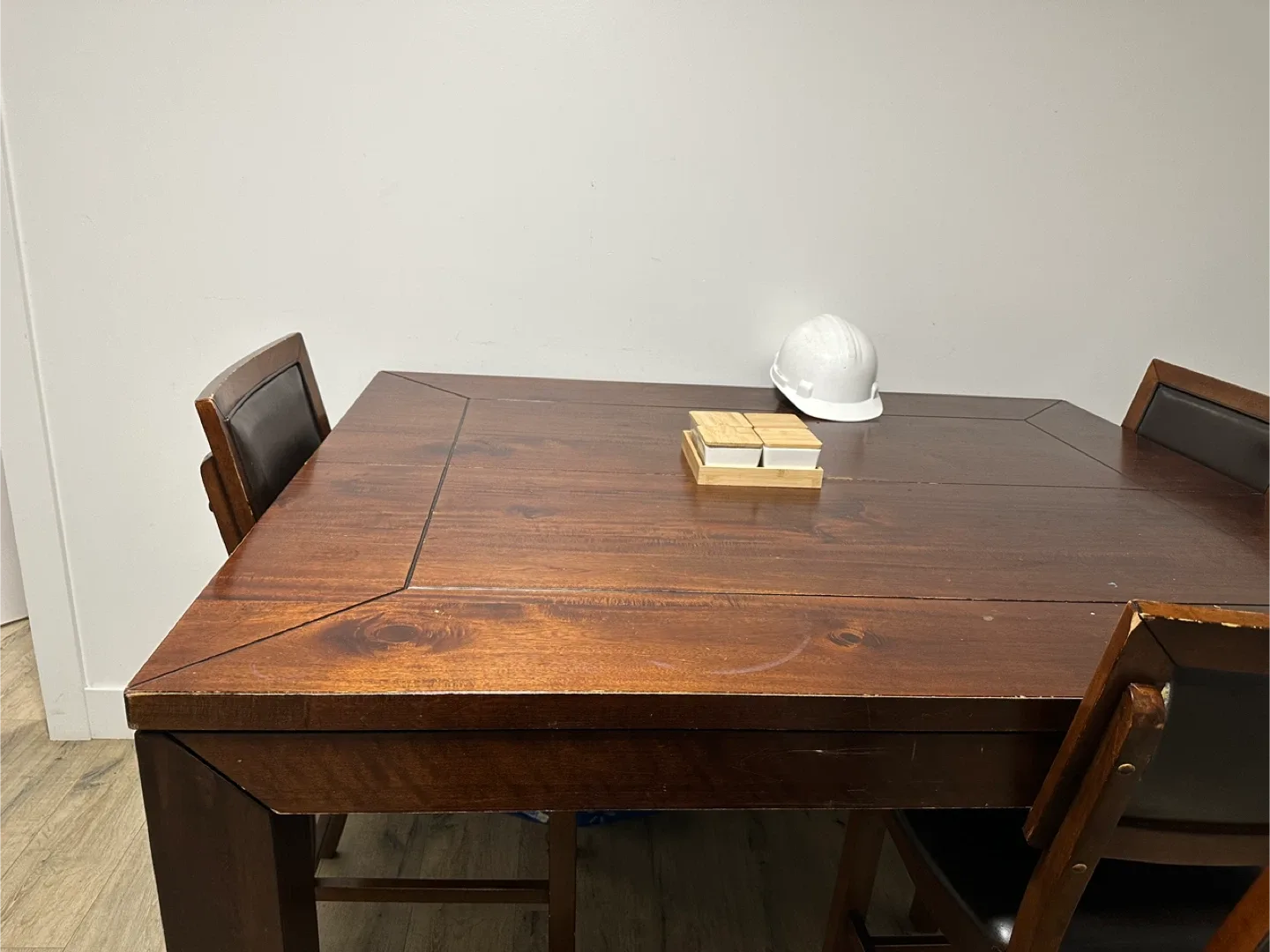 Dark Wood Dining Table with 4 Chairs
