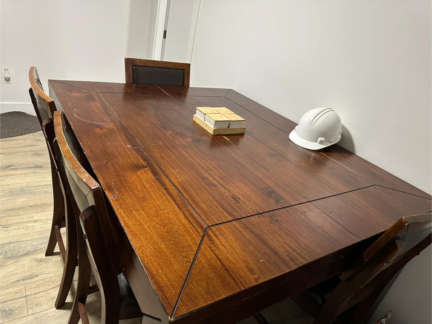 Dark Wood Dining Table with 4 Chairs image indicator(3)