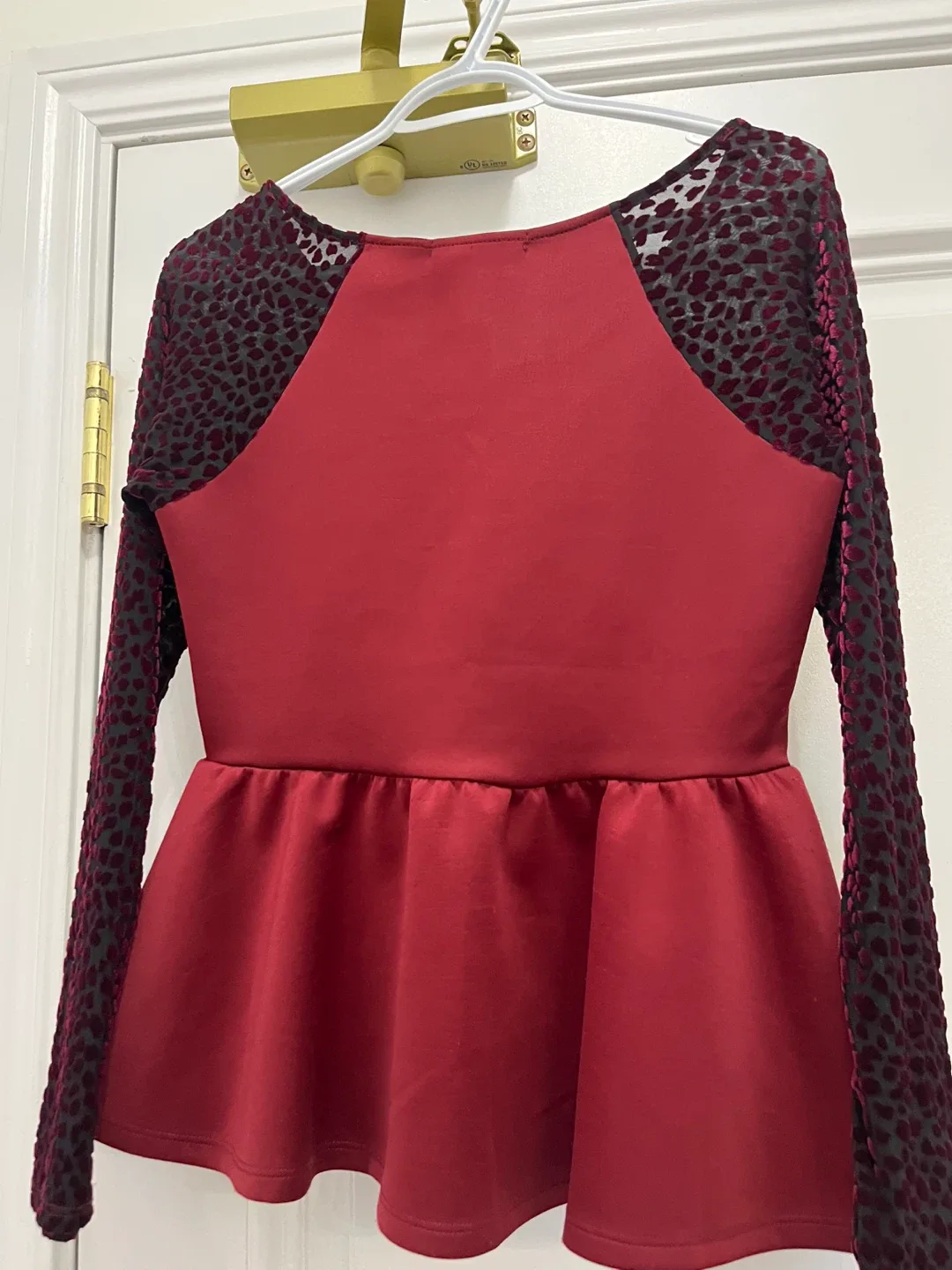 Yaya & Co. Red Peplum Top - Size L image indicator(2)