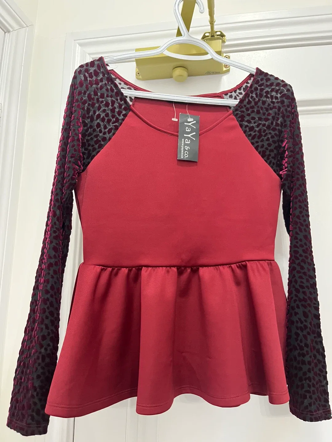 Yaya & Co. Red Peplum Top - Size L