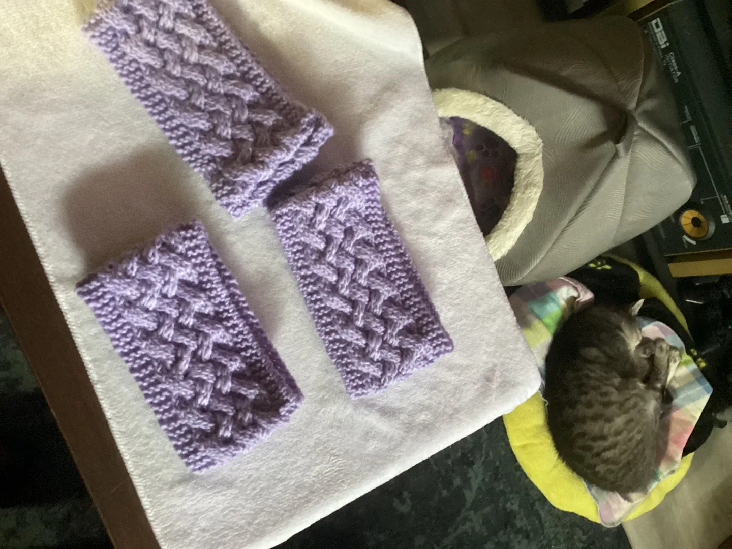 Handmade Knitted Purple Headbands