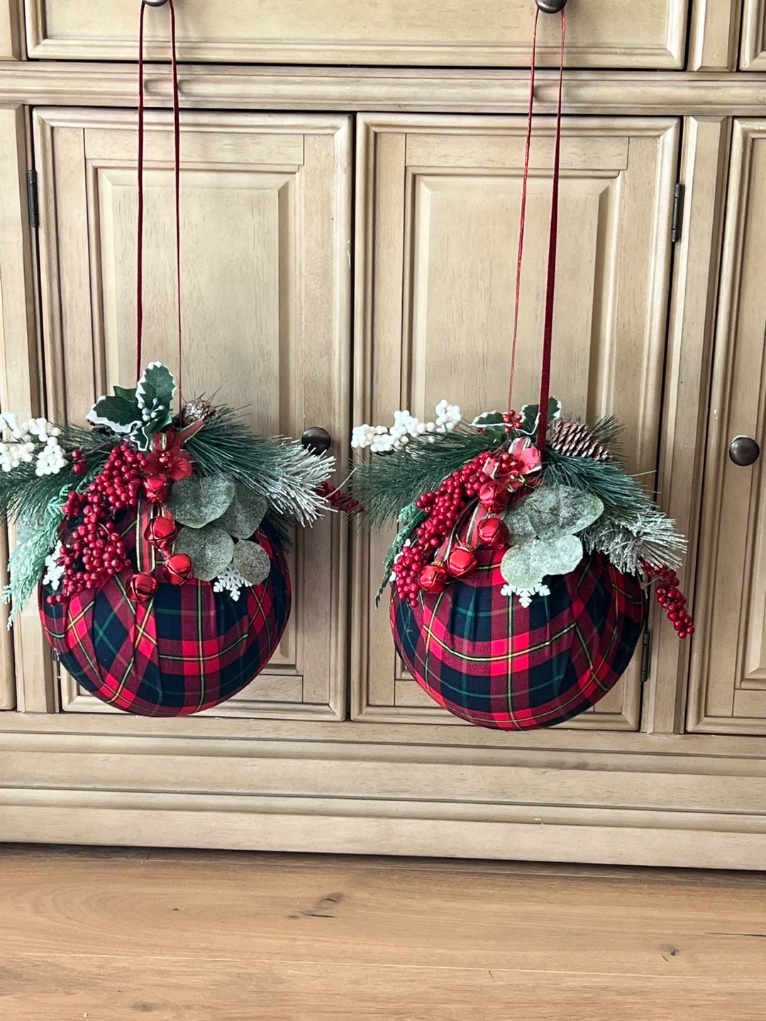 Plaid Christmas Ornament - 10 inch