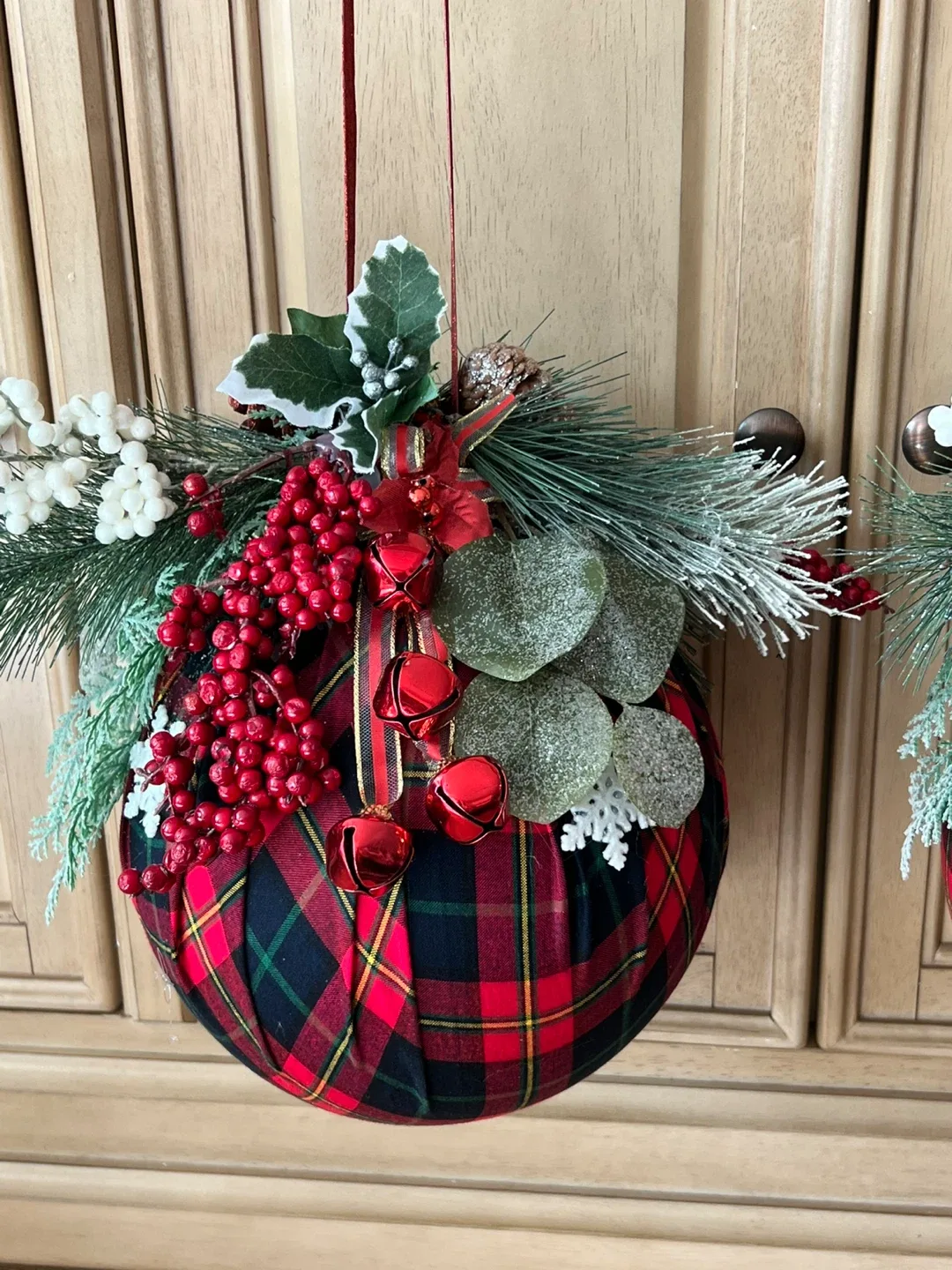 Plaid Christmas Ornament - 10 inch image indicator(2)