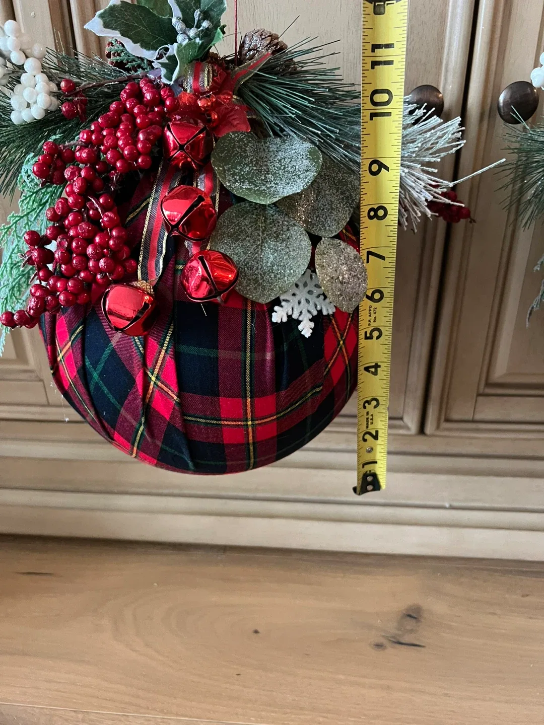 Plaid Christmas Ornament - 10 inch image indicator(4)
