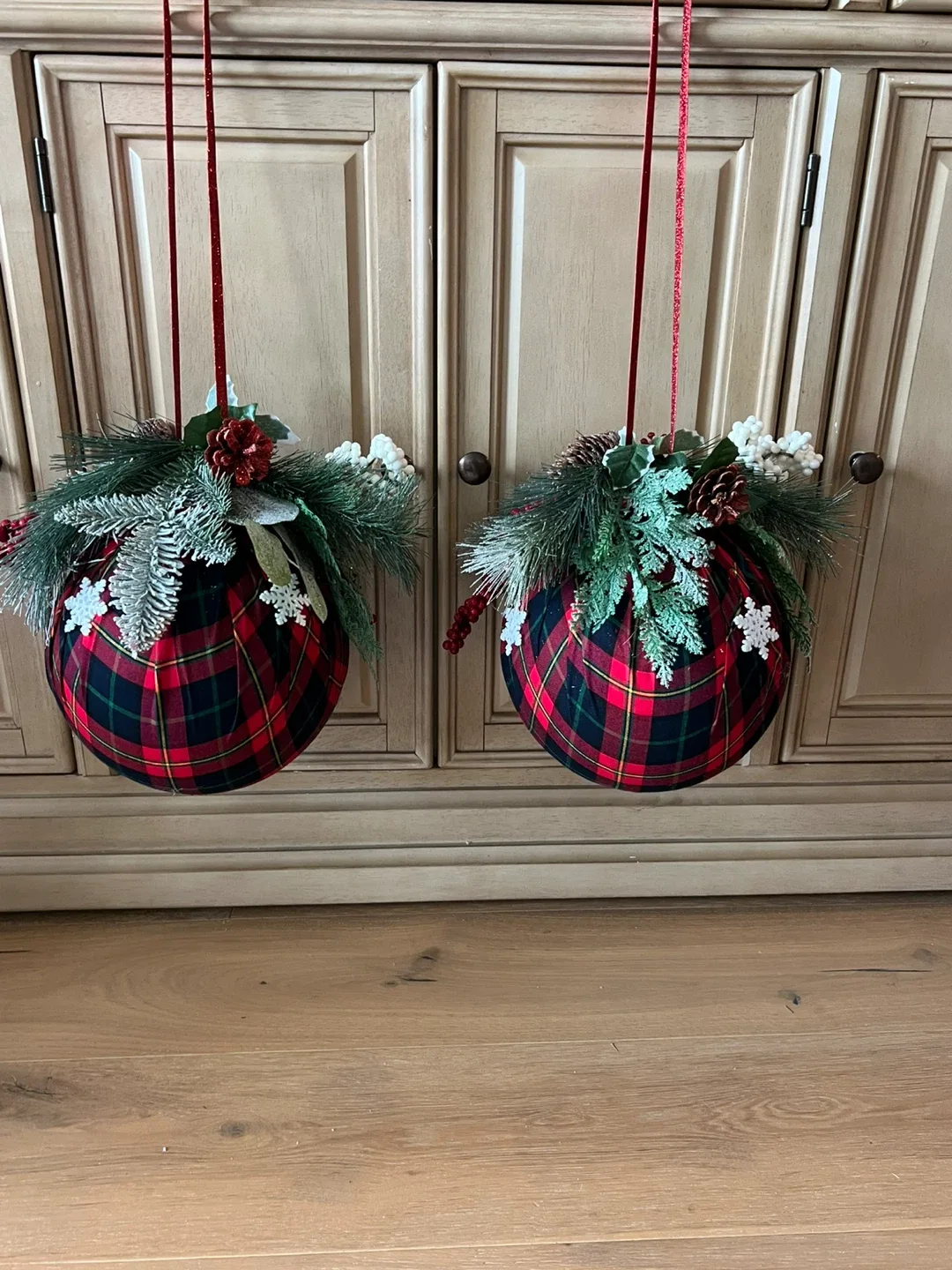Plaid Christmas Ornament - 10 inch image indicator(6)