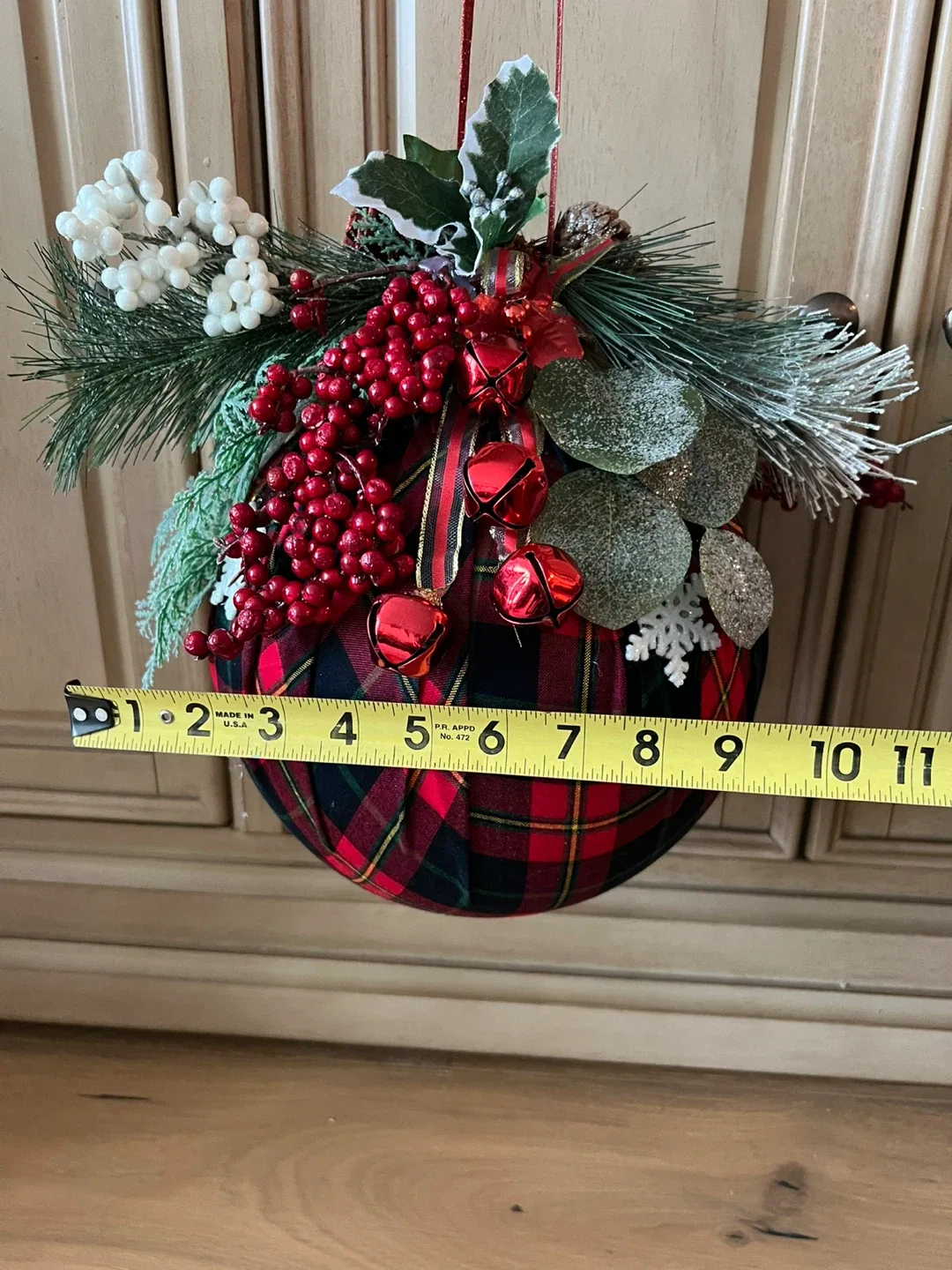 Plaid Christmas Ornament - 10 inch image indicator(5)