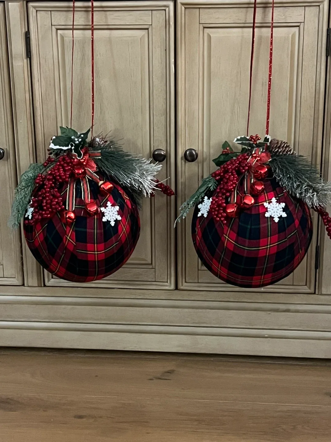 Plaid Christmas Ornament - 10 inch image indicator(7)
