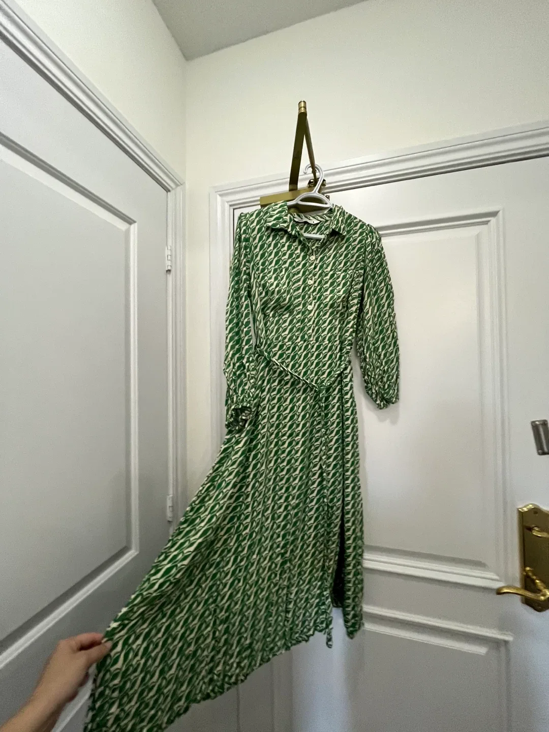 Zara Green Patterned Dress - Size L