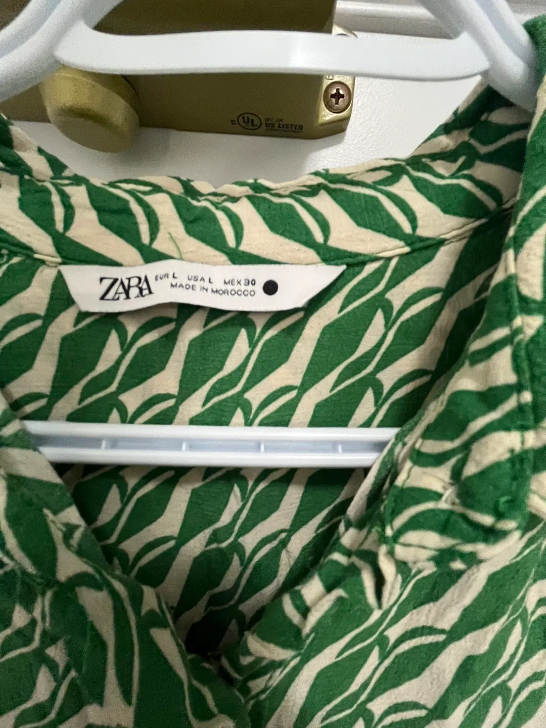 Zara Green Patterned Dress - Size L image indicator(2)