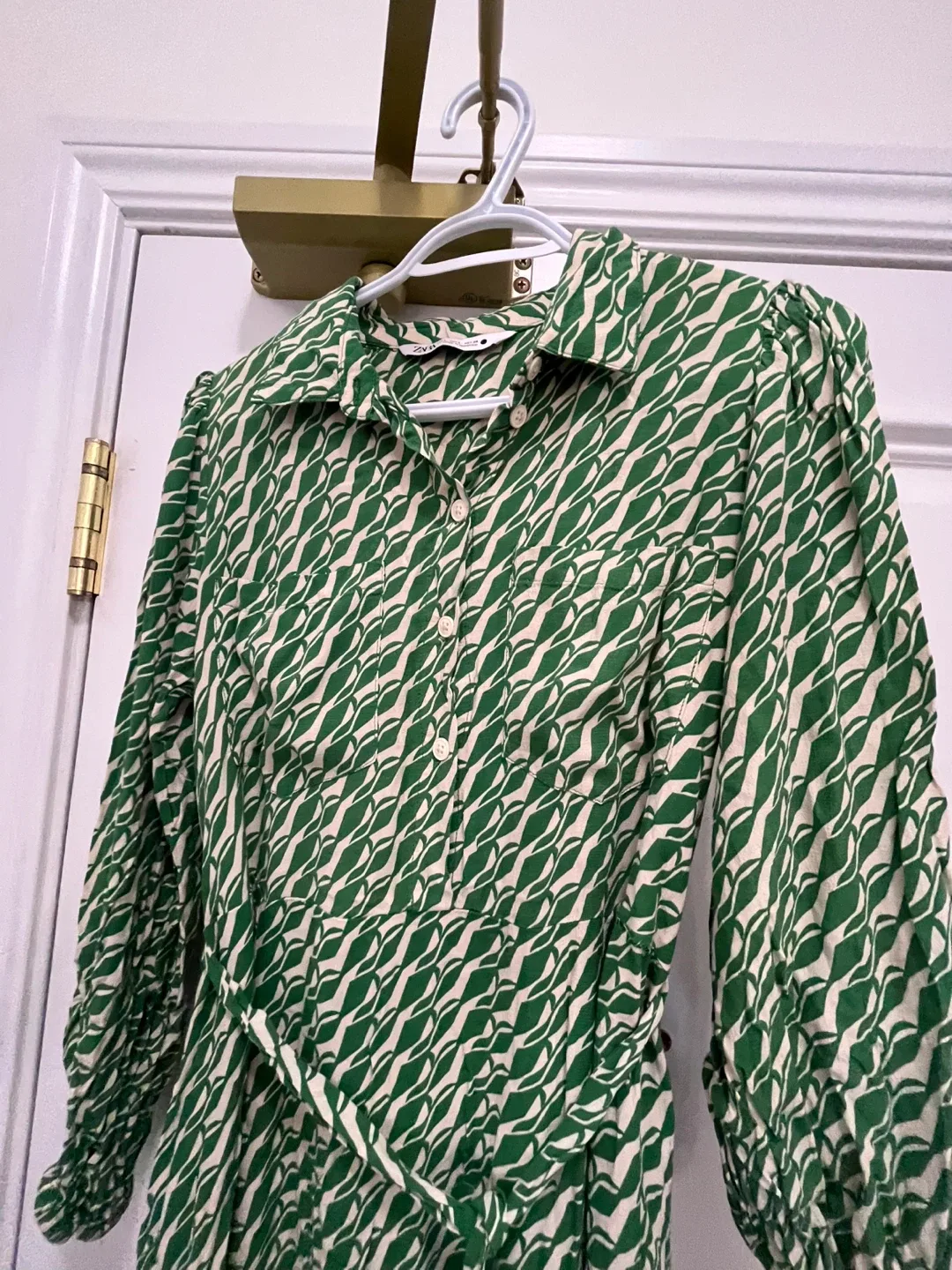 Zara Green Patterned Dress - Size L image indicator(3)