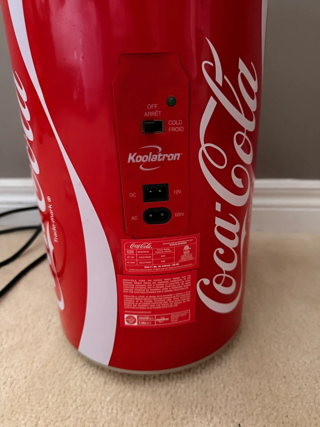 Coca-Cola Koolatron Mini Fridge image indicator(3)