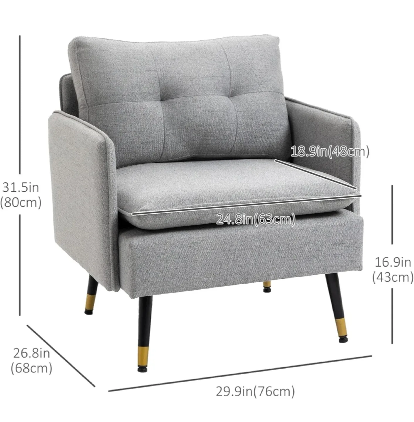 New Grey Accent Chair image indicator(2)