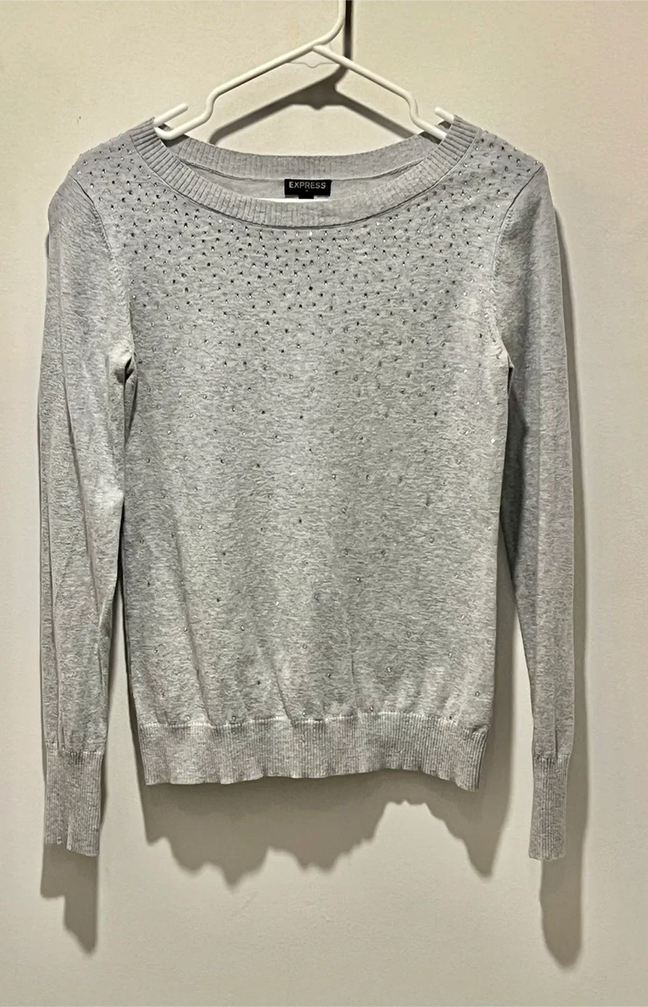 Express Grey Embellished Sweater Size Small