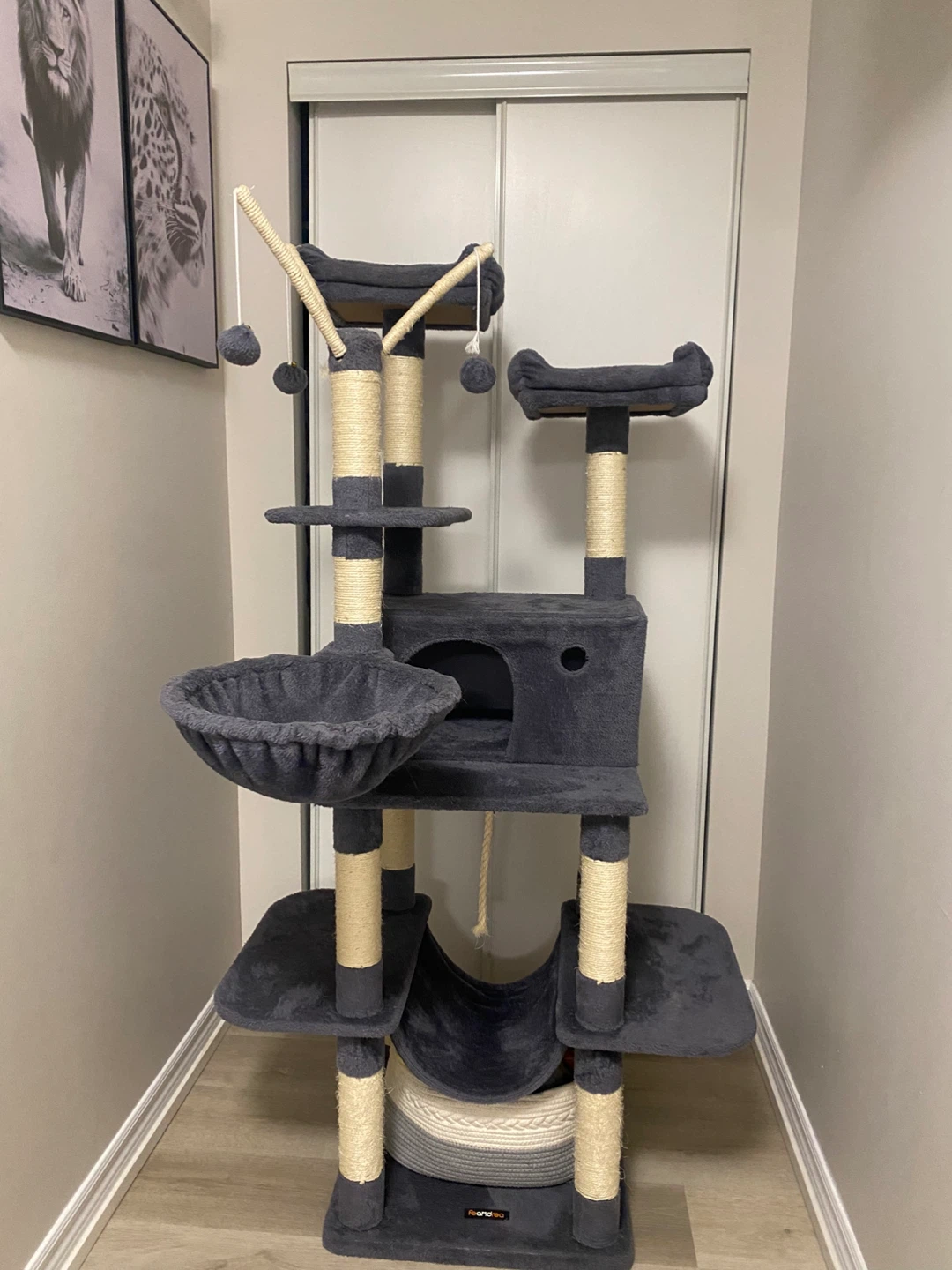 SONGKR Grey Cat Tree Tower