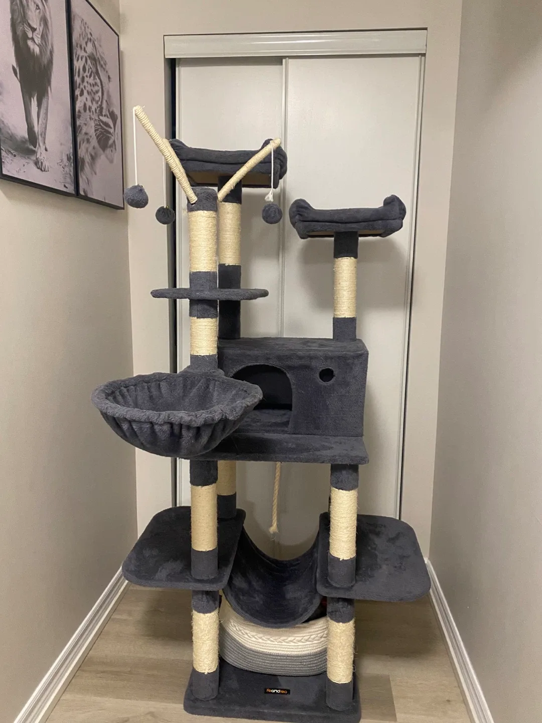 SONGKR Grey Cat Tree Tower