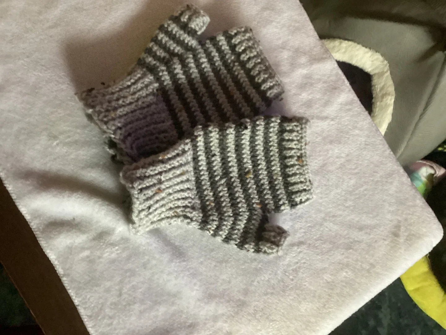 Handmade Grey Striped Boot Cuffs