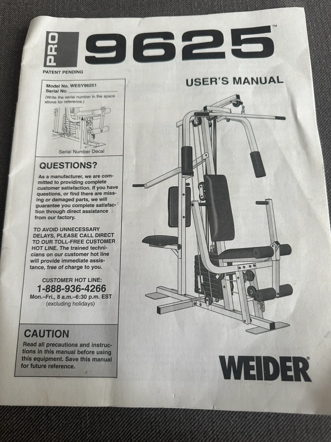 Weider Pro 9625 Home Gym image indicator(2)