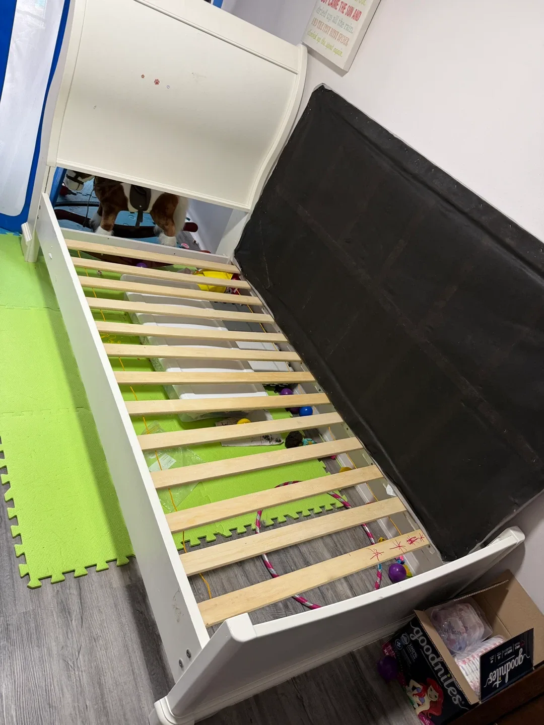 White Sleigh Bed Frame - Twin Size image indicator(2)