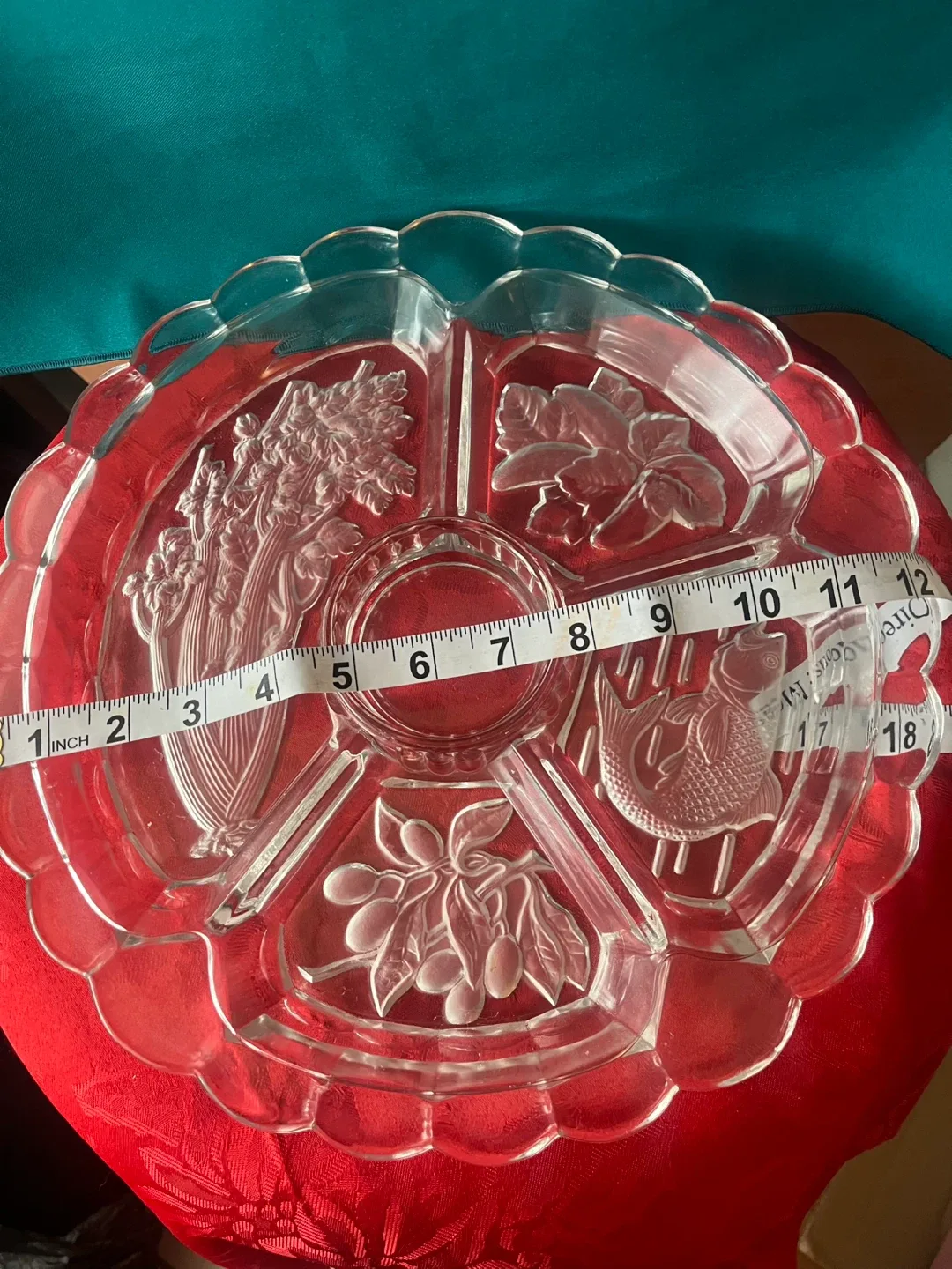 Vintage Glass Divided Serving Platter image indicator(3)