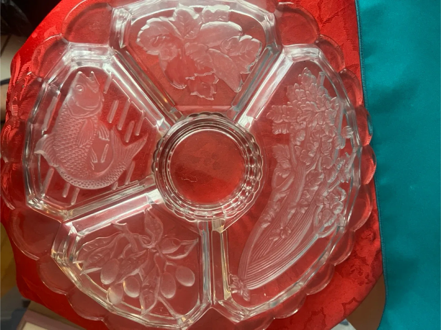 Vintage Glass Divided Serving Platter image indicator(2)