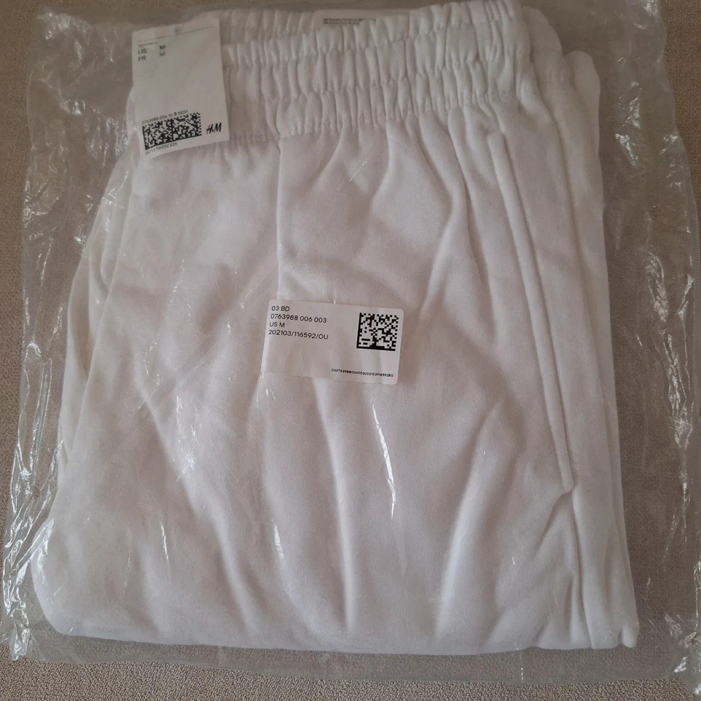 New H&M White Joggers - Size M