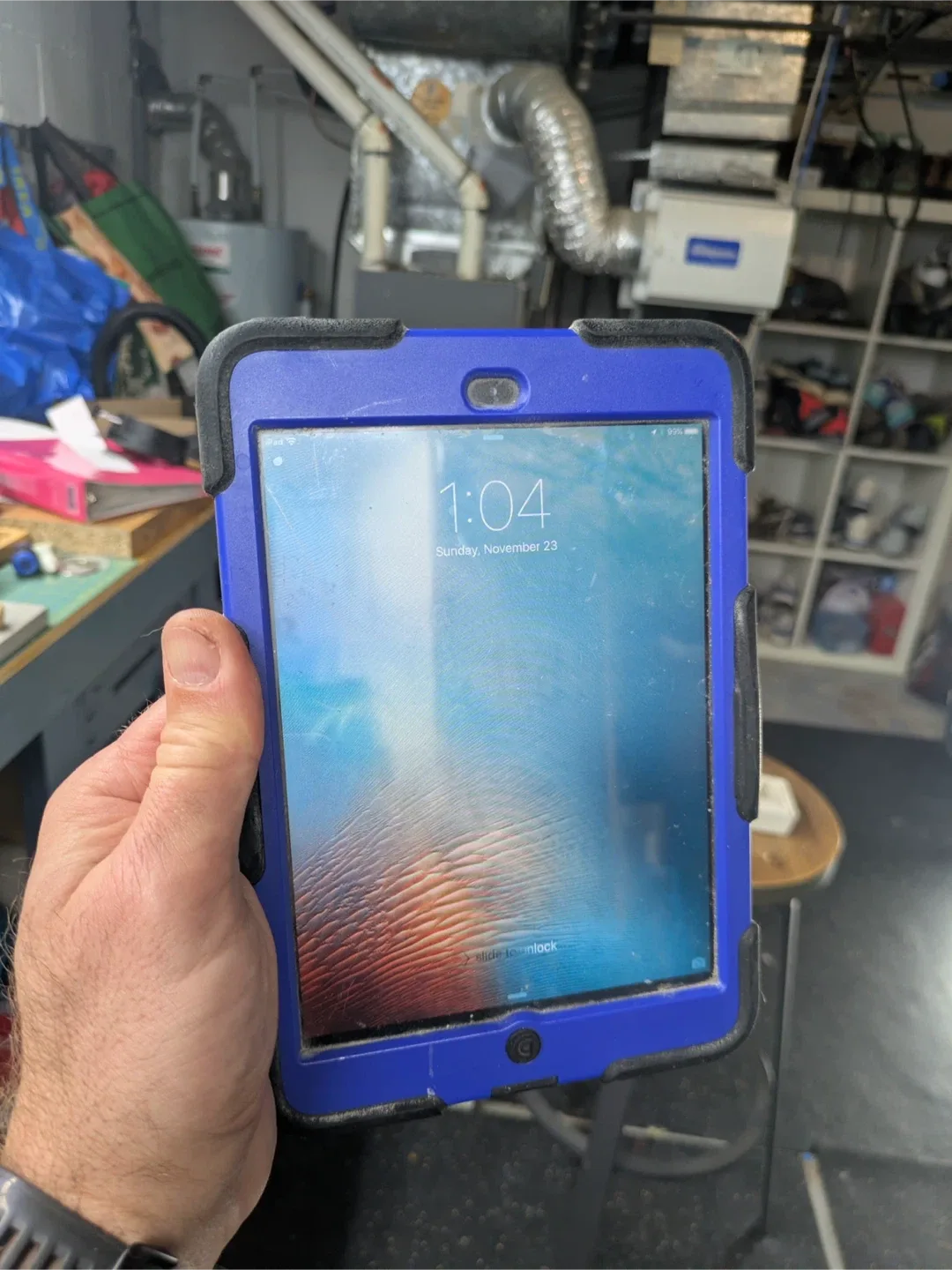 iPad in Blue Gumdrop Case