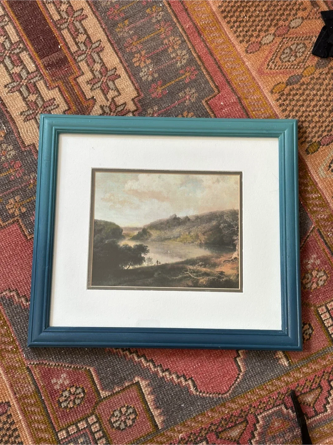 Art Print with gradient blue frame