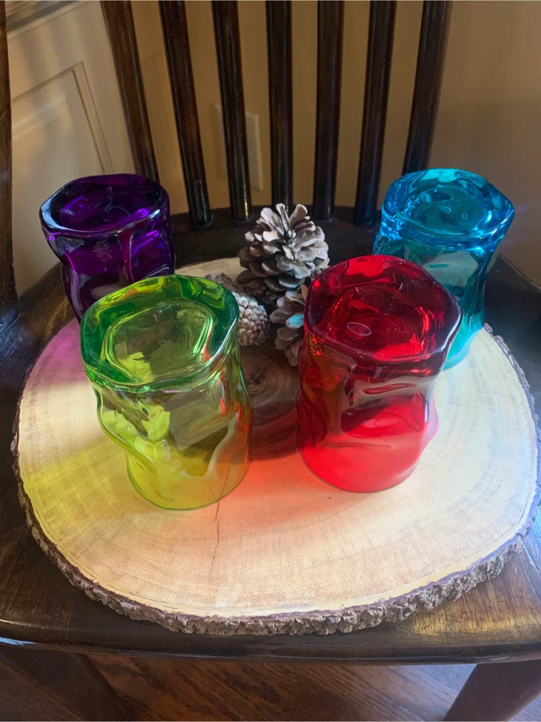 Set of 4 Unique Coloured Drinking Glasses image indicator(6)