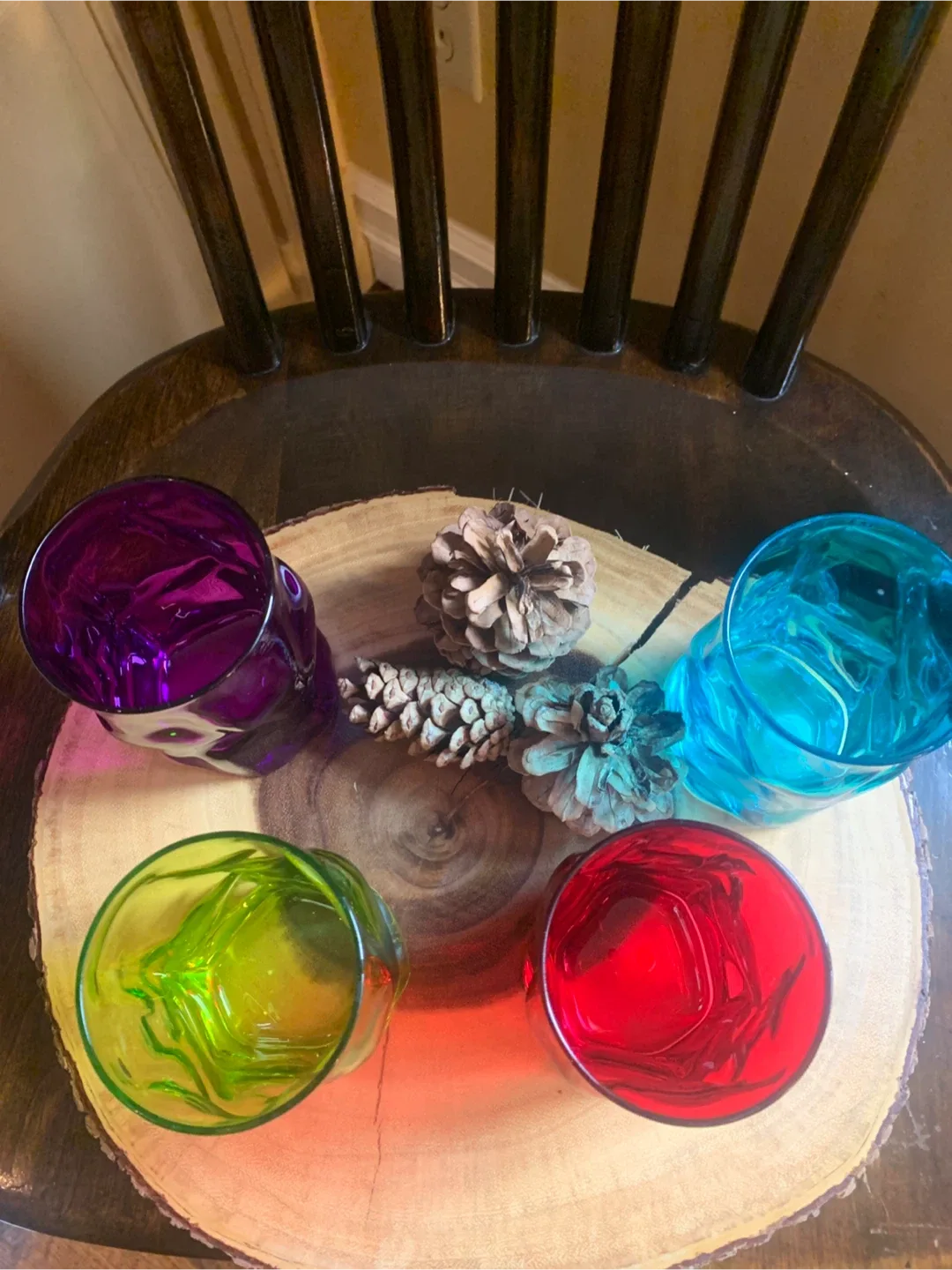 Set of 4 Unique Coloured Drinking Glasses image indicator(5)