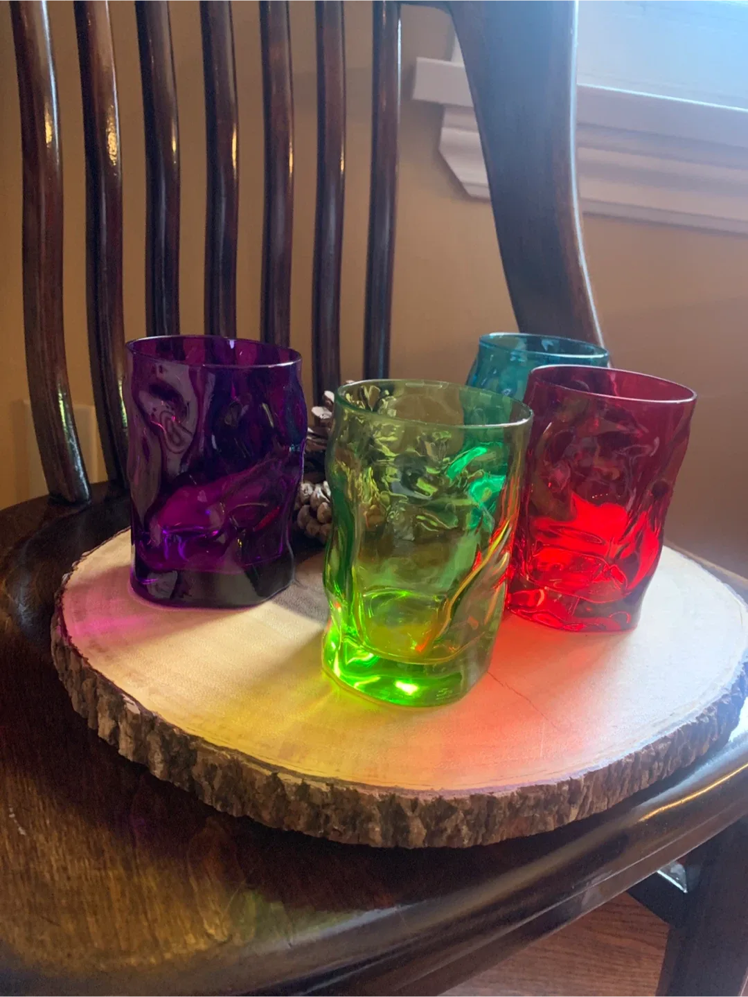 Set of 4 Unique Coloured Drinking Glasses image indicator(9)