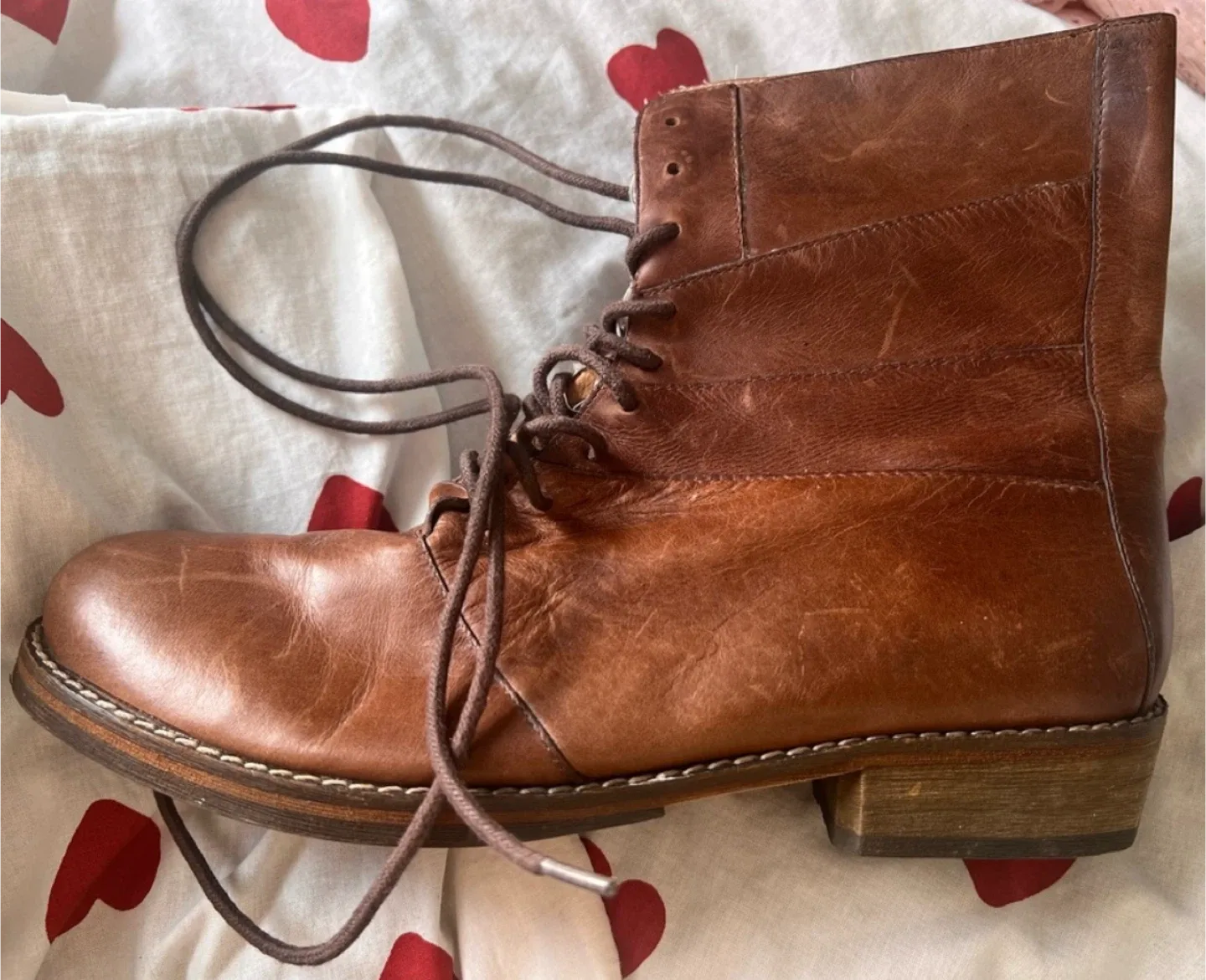 Modern Vintage Brown Leather Boots - Size 40