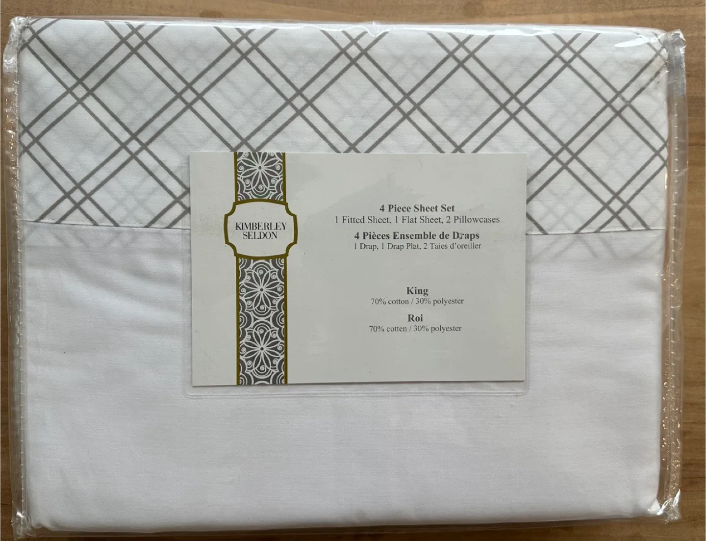 Kimberley Seldon 4-Piece King Sheet Set - New