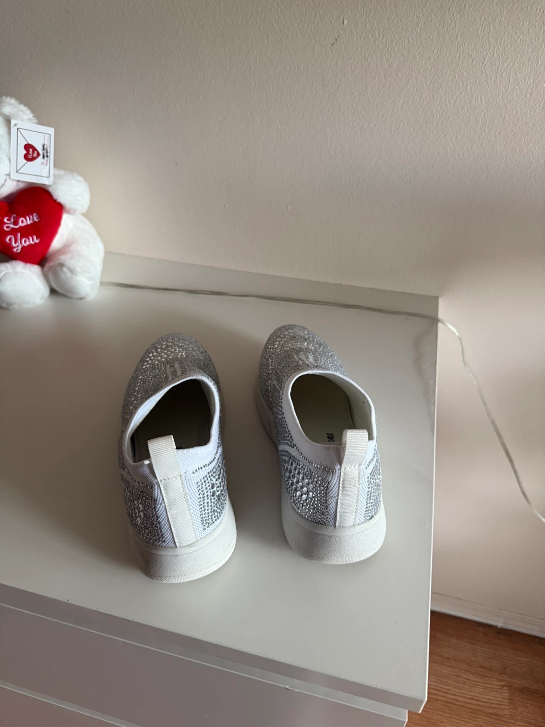 Carin White Jeweled Slip-On Sneakers - Size 7 - photo 4