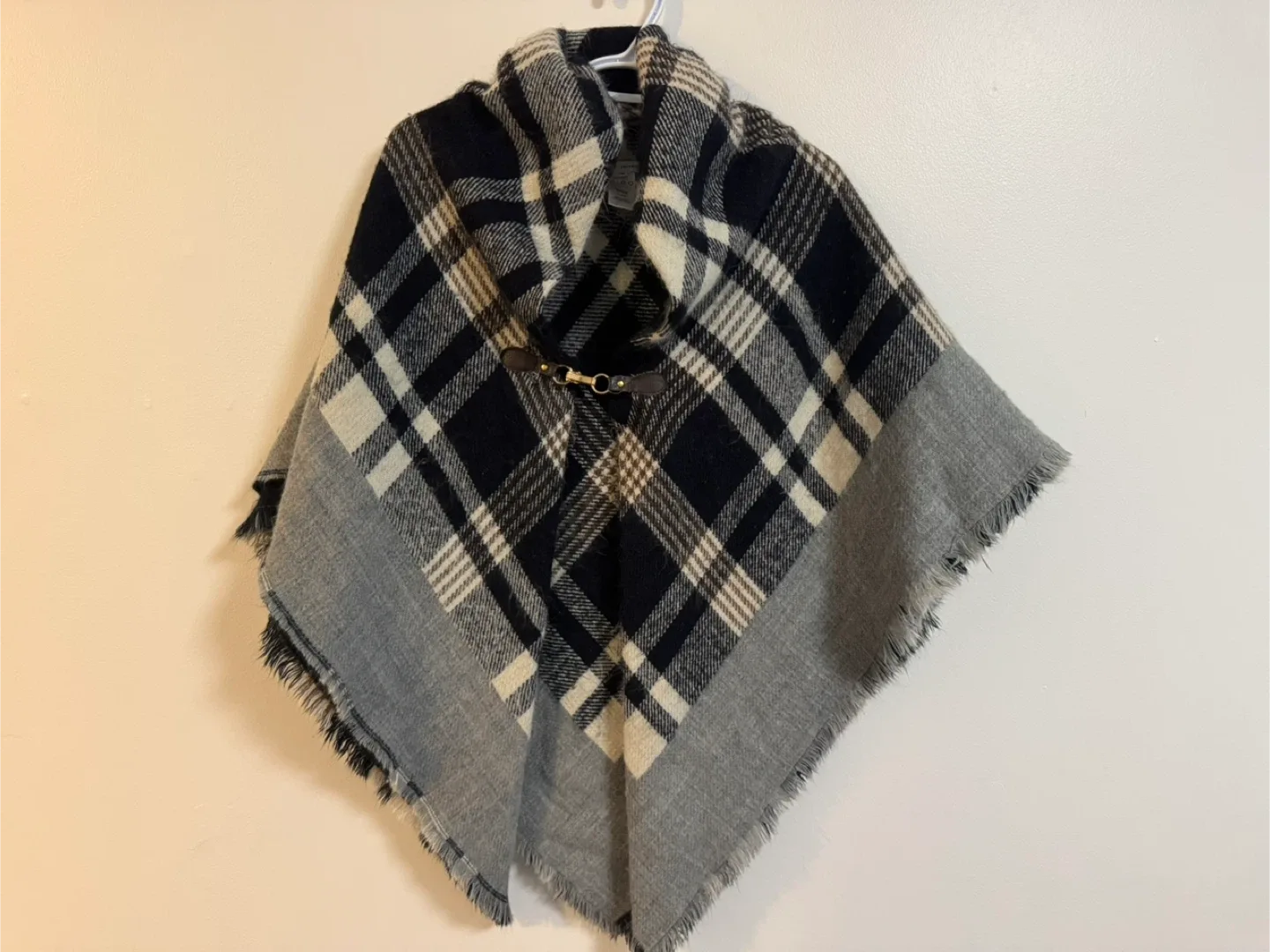 Cleo Universal Fit Plaid Poncho
