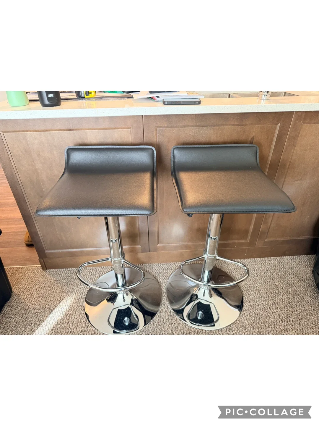 Black Adjustable Swivel Counter Chairs