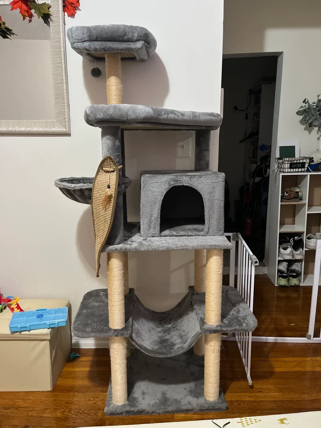 Gray Cat Tree Tower