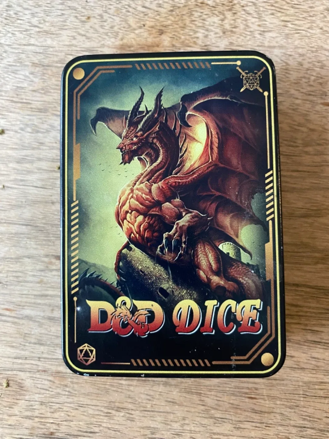 D&D Dice Set - Solid Black Metal with Green Numbers image indicator(5)