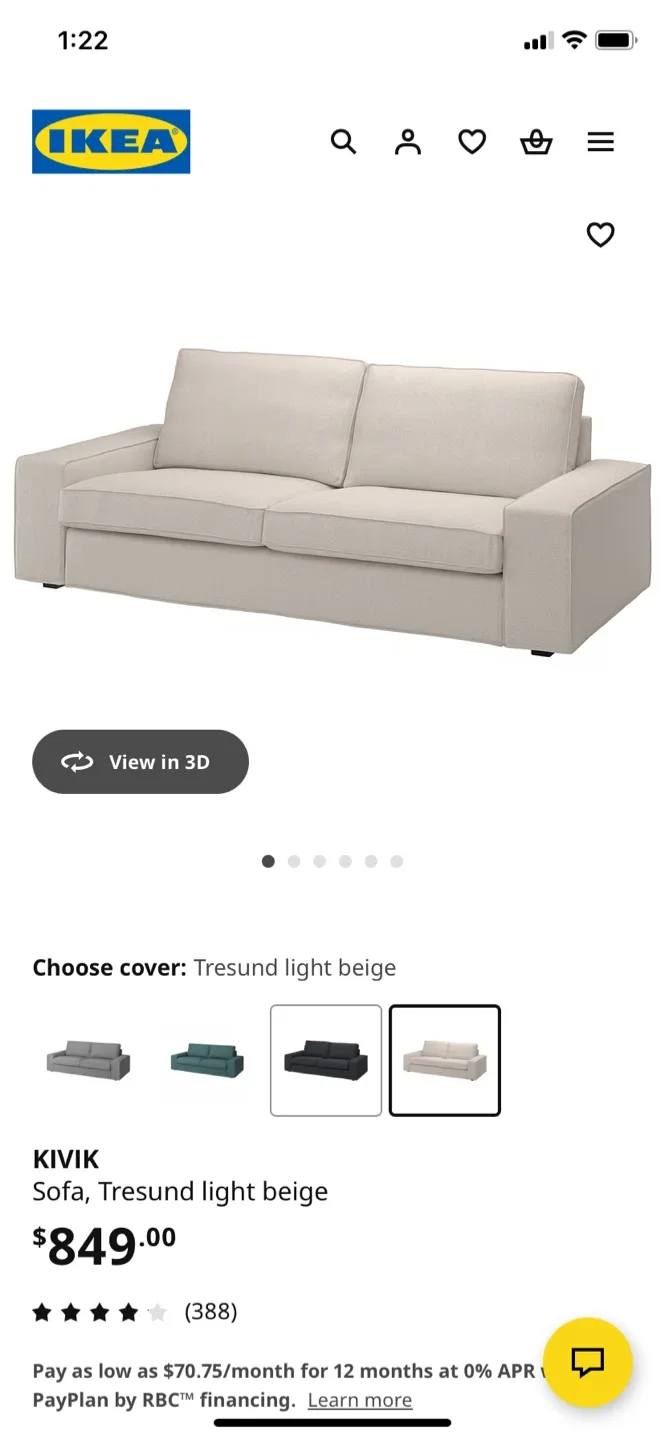 IKEA Kivik Sofa, Tresund Light Beige