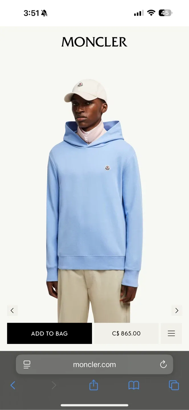 Moncler Blue Hoodie - Size Unknown