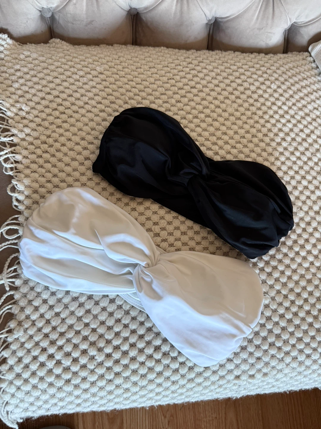 Black & White Bandeau Bikini Top