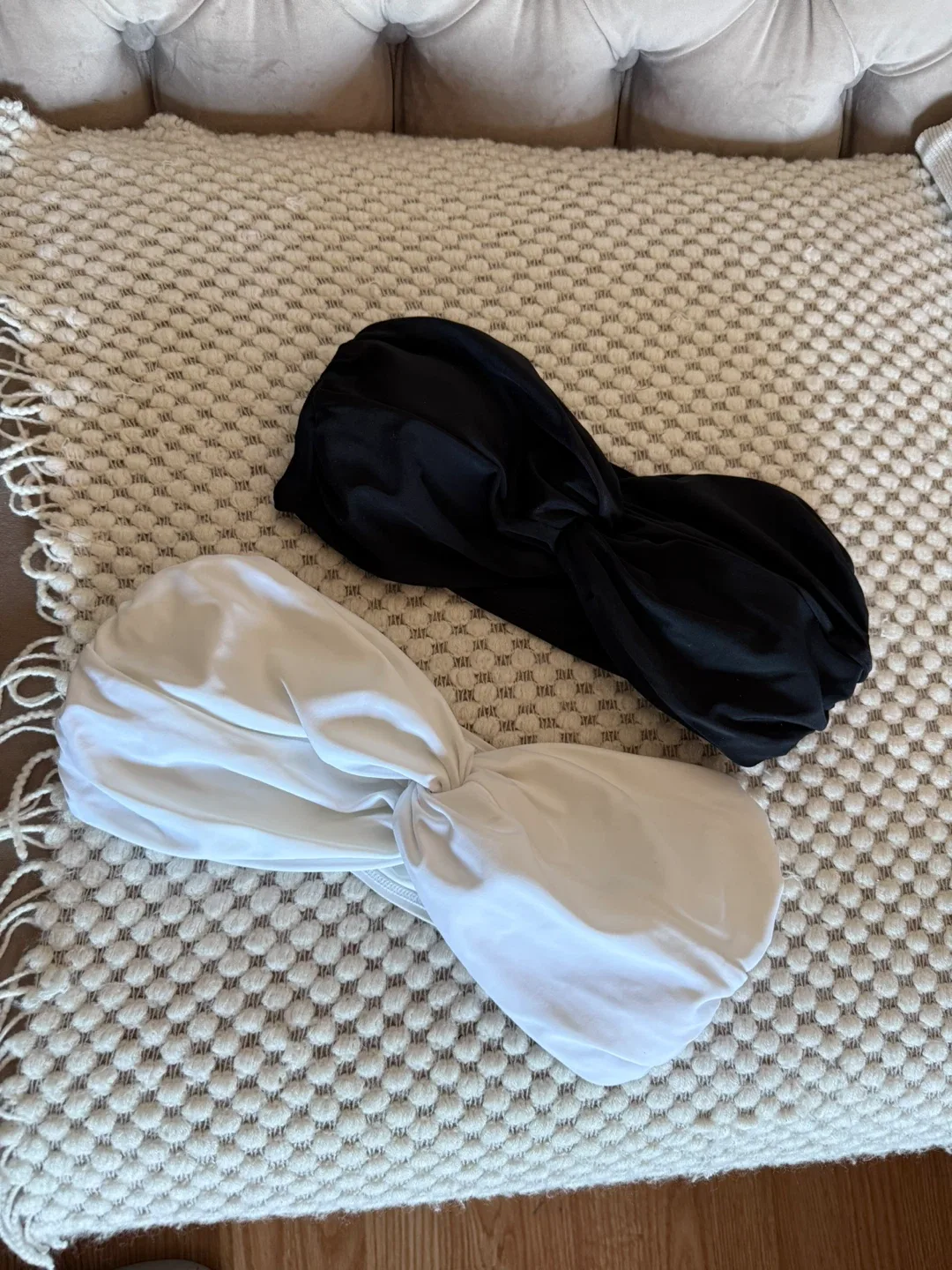 Black & White Bandeau Bikini Top