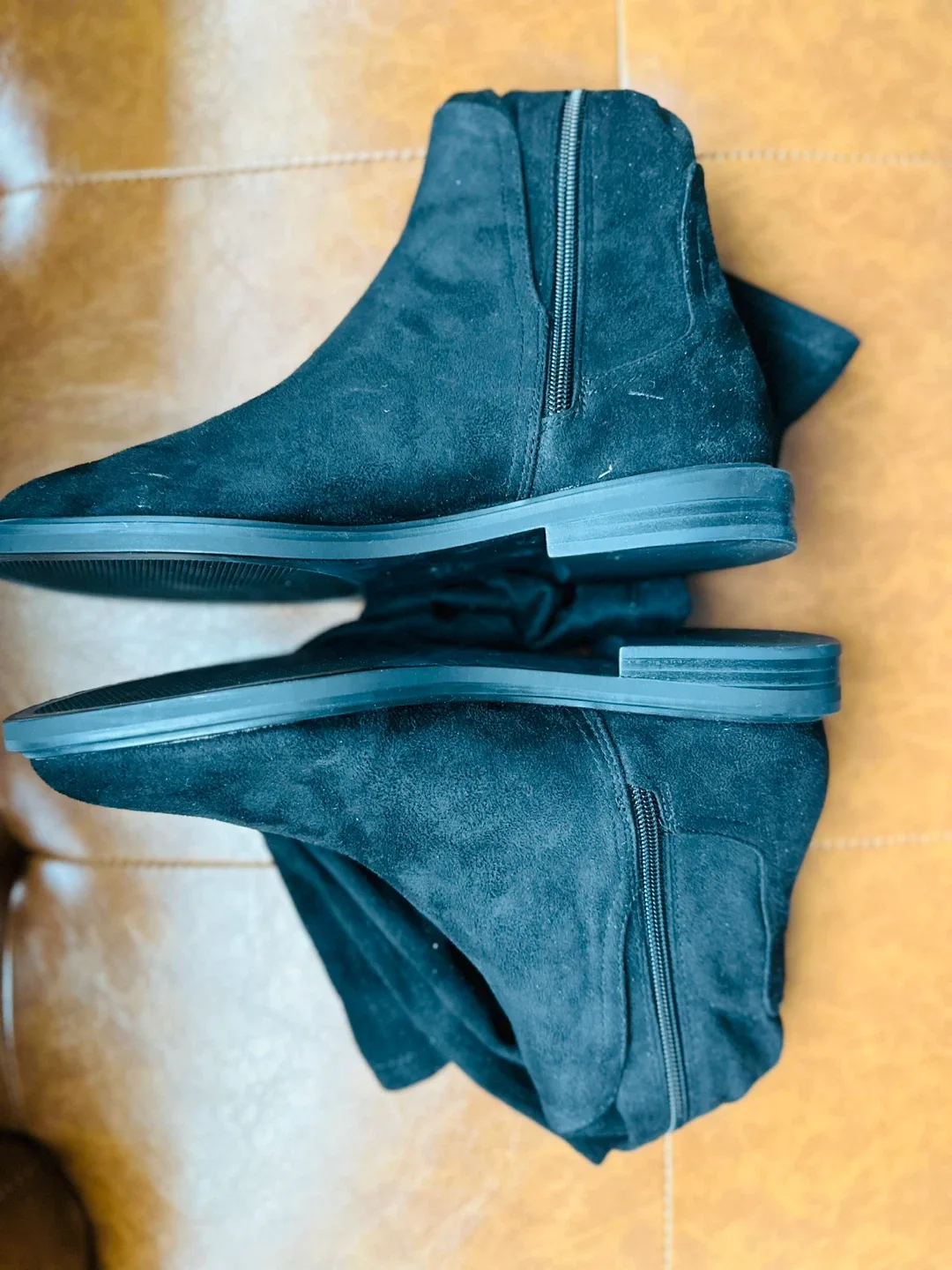 Zara Black Over-the-Knee SUEDE Boots - Size 8 image indicator(3)