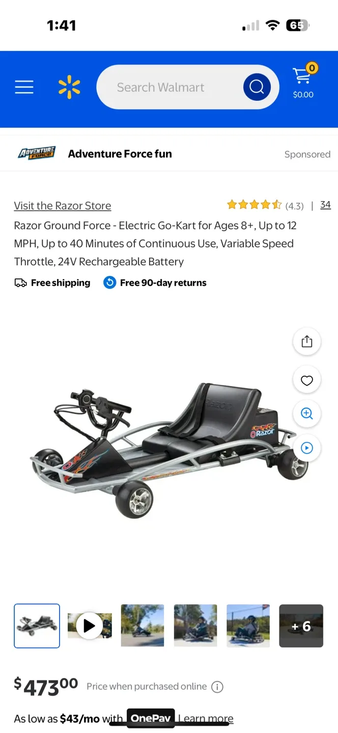 Razor Ground Force Electric Go-Kart for Ages 8+ image indicator(2)