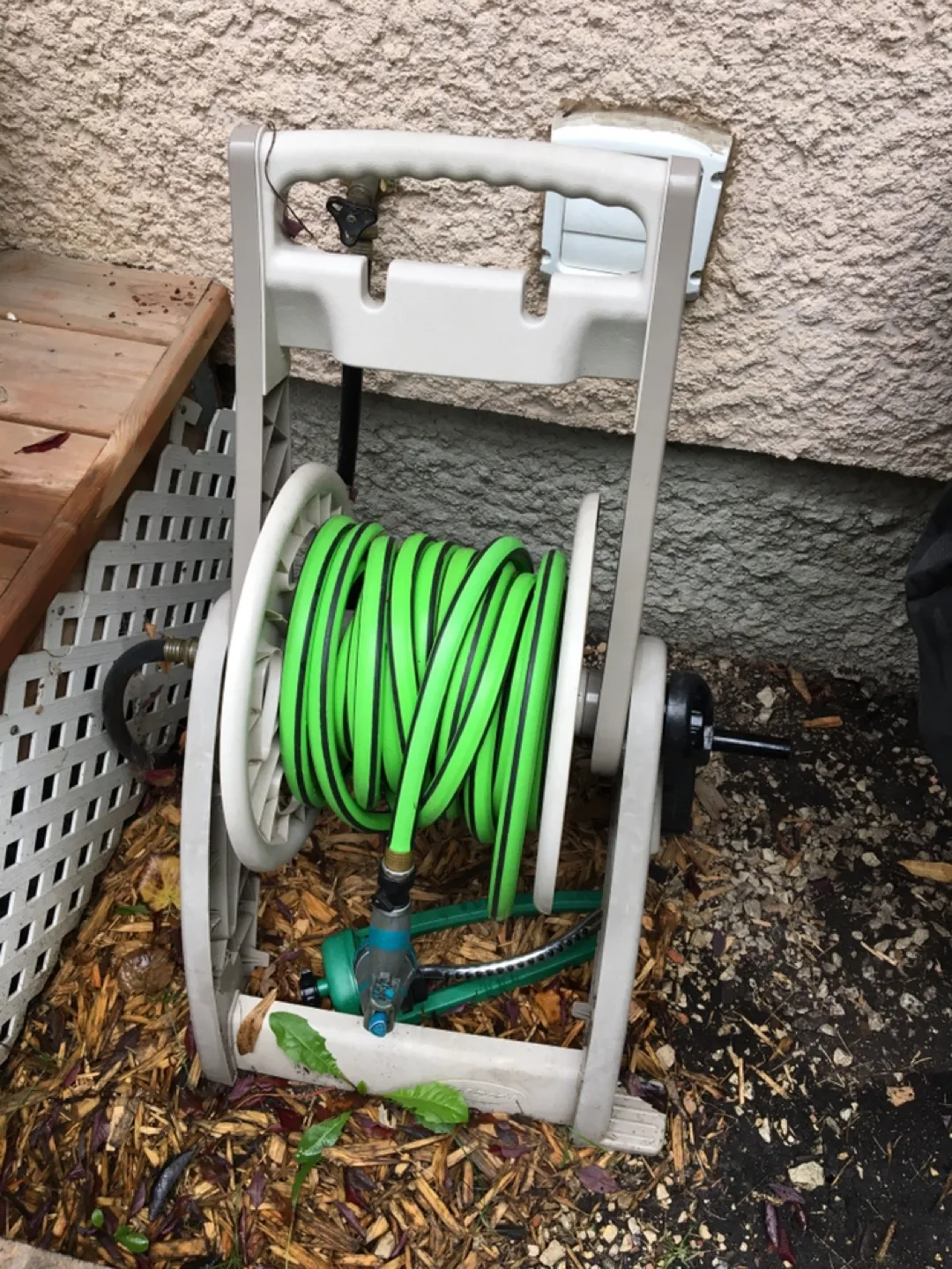 Garden Hose Reel Cart with Hose and Sprinkler