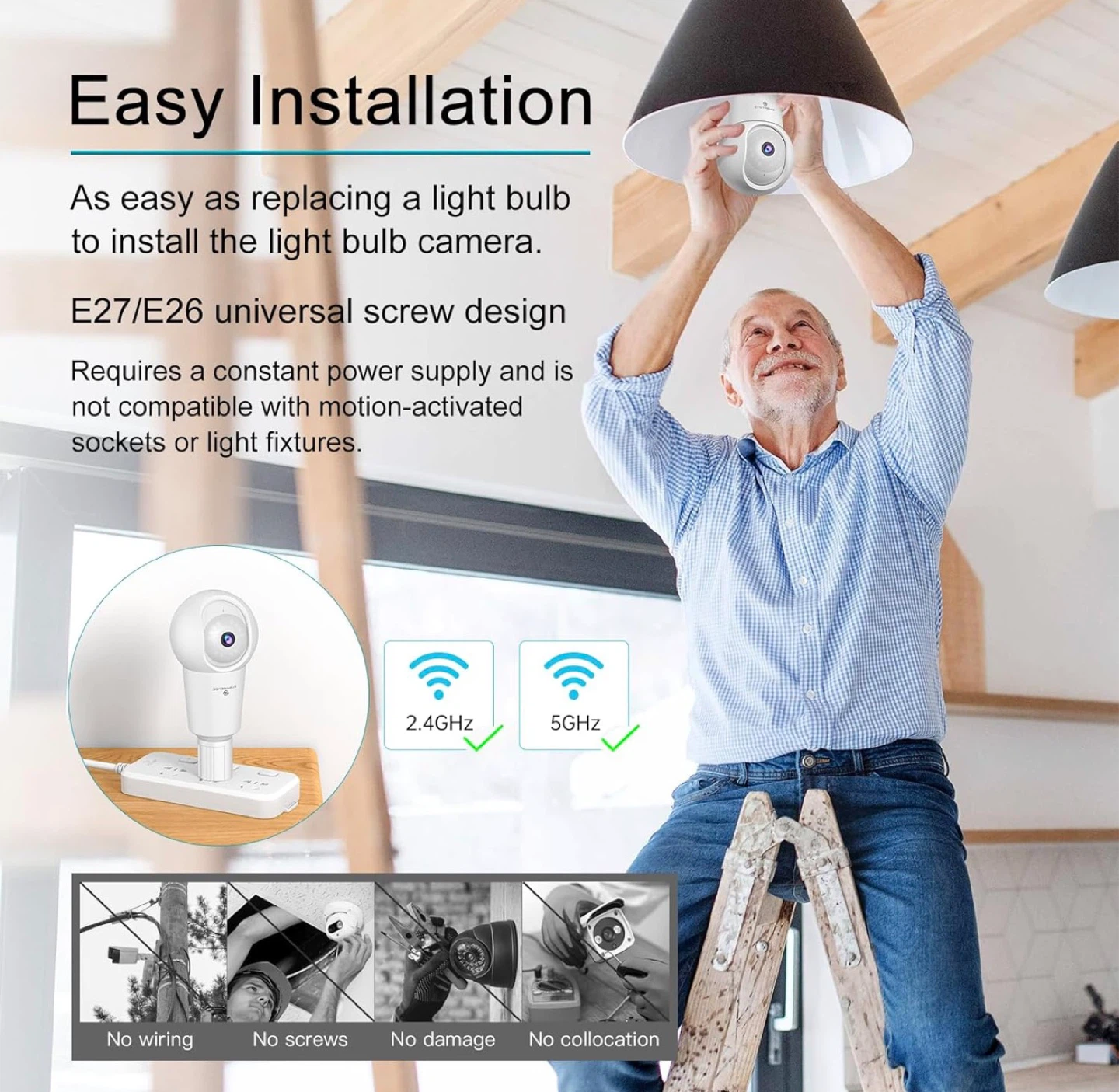 New SYMYNELEC Light Bulb Security Camera - photo 2
