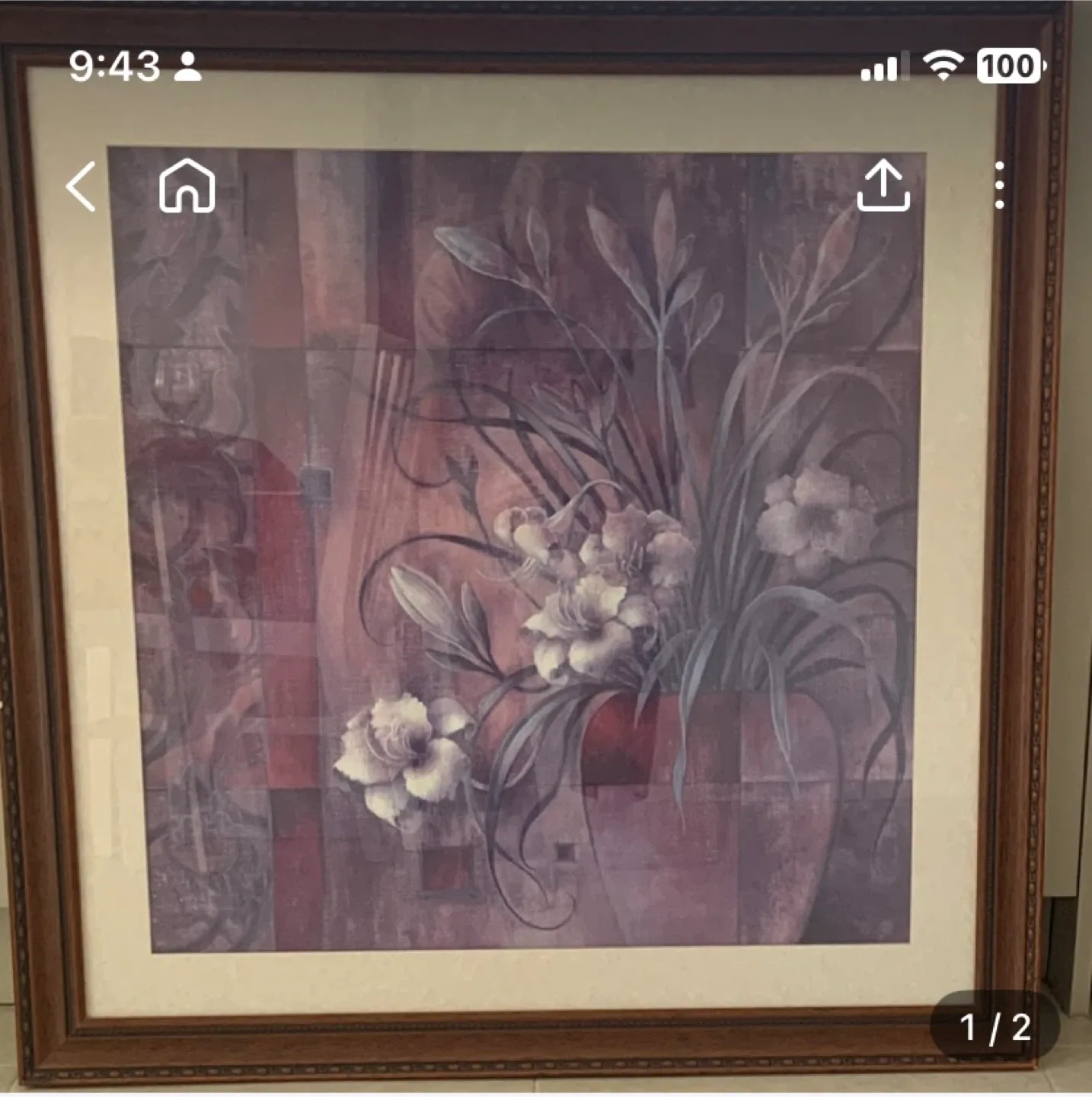 Framed Floral Print Wall Art