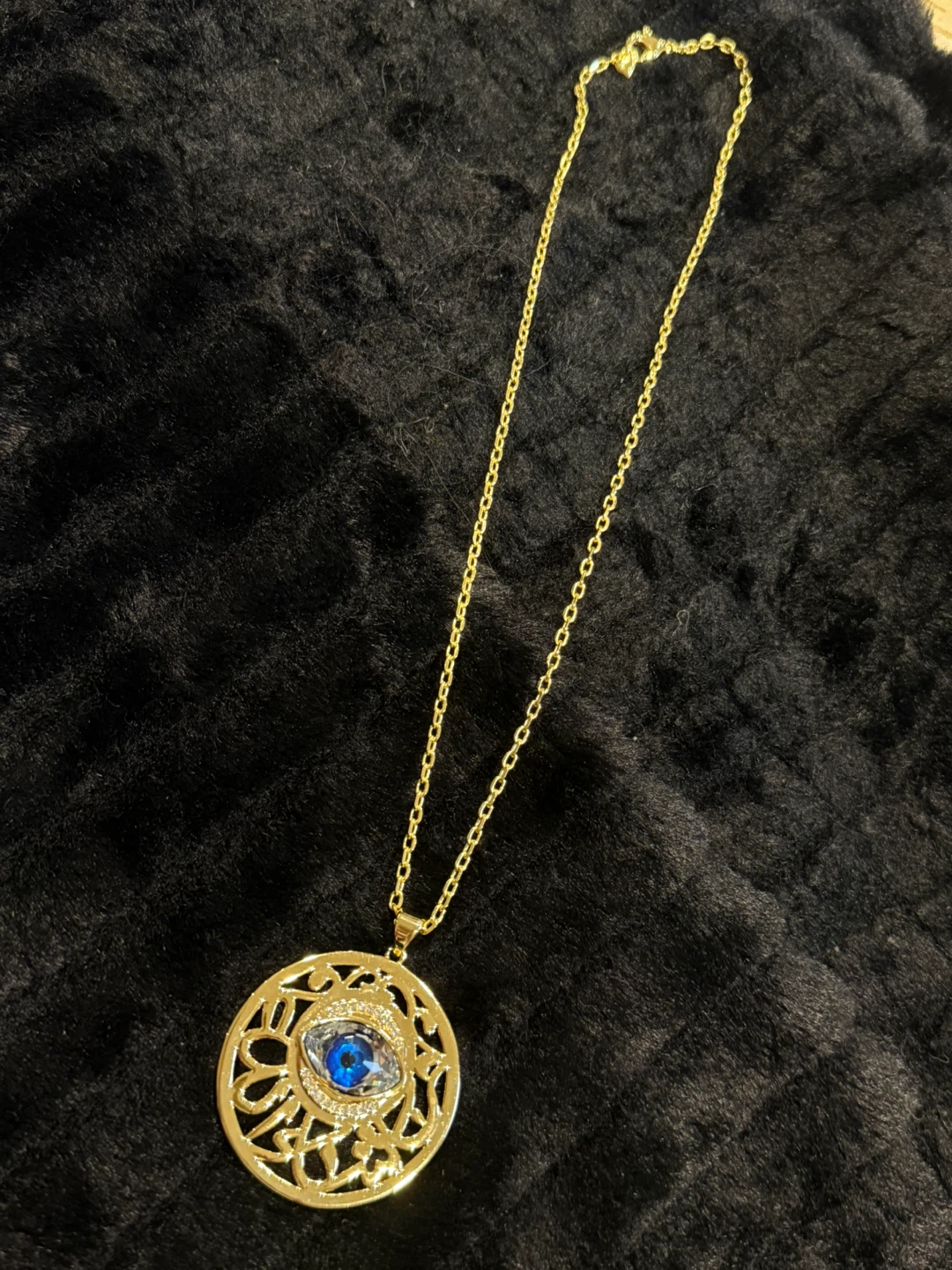 Gold Plated Evil Eye Pendant Necklace - photo 3