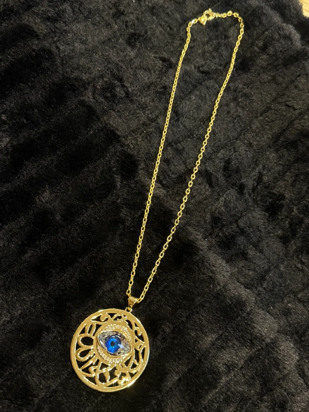 Gold Plated Evil Eye Pendant Necklace image indicator(3)