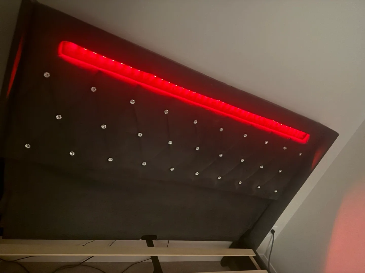 Bed Frame with LED Lights and USB Ports image indicator(2)