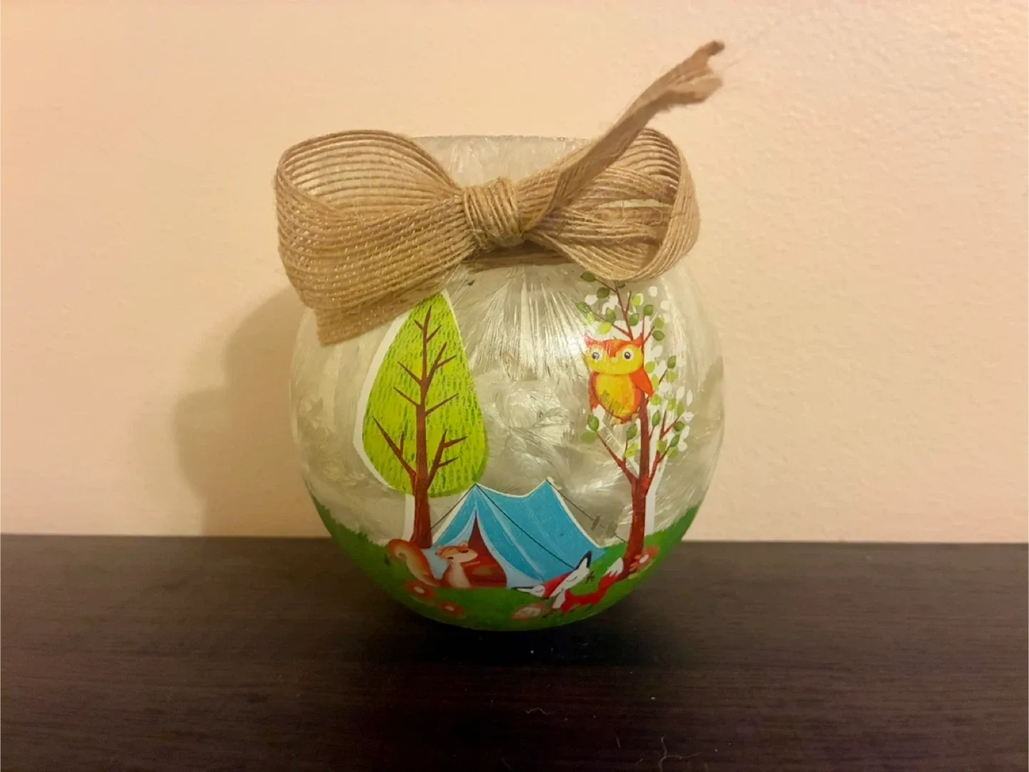 Decorative Camping Scene Lighted Jar